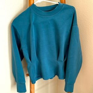 Gathered Waist Crew Pullover